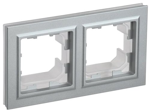 Рамка универсальная IEK Brite РУ-2-БрА-44 2-м. IP44 алюминий  картинка